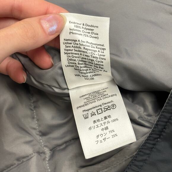 Eddie Bauer Charcoal Gray Womens S Snap Quilted Premium Goose Down Puffer Jacket - Picture 11 of 13